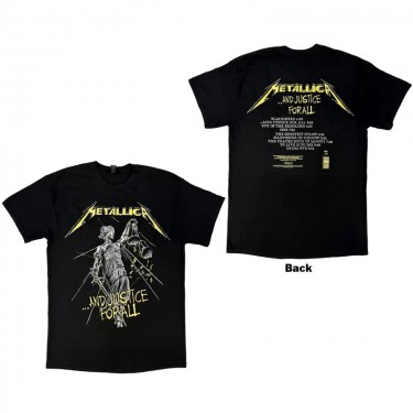 Metallica - And Justice For All Tracks (Back Print) - Unisex T-shirt (Large)