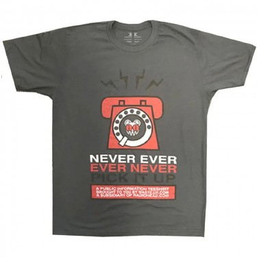 Radiohead Unisex T-Shirt: Never Pick It Up (Charcoal Grey) (Large)