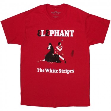 The White Stripes Unisex T-Shirt: Elephant (Red) (Large)
