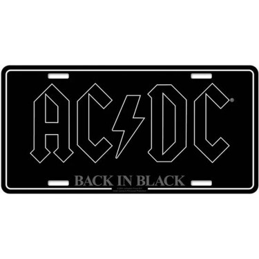 AC/DC Number Plate: Back In Black