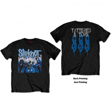 Slipknot Unisex Tee: 20th Anniversary Tattered & Torn (Back Print) (Small) - T-shirt (Small)