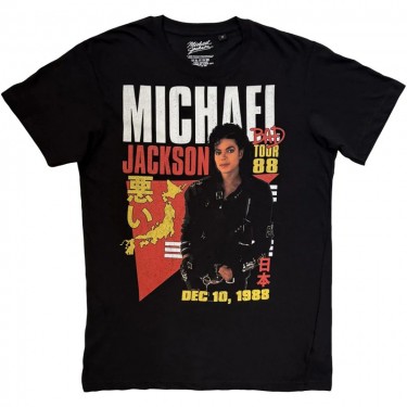 Michael Jackson Unisex T-Shirt: Bad Tour '88 Tokyo (Black) (2X-Large)