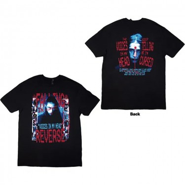 Falling In Reverse Unisex T-Shirt: Voice Collage (Black) (Back Print) (Small)