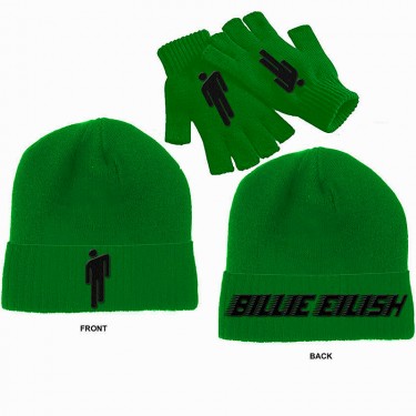 Billie Eilish Unisex Beanie Hat & Glove Set:Blohsh - Green