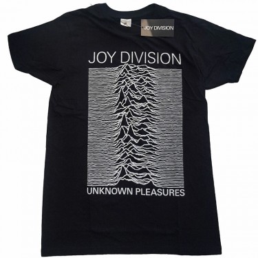 Joy Division Unisex Tee: Unknown Pleasures White On Black (Medium) - T-shirt (Medium)