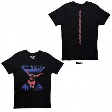 Billie Eilish Unisex T-Shirt: Jump Tracklist Spine (Black) (Back Print) (Large)