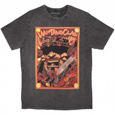 Wu-Tang Clan Unisex Stone Wash T-Shirt: Amsterdam '23 (Charcoal Grey) (Large)