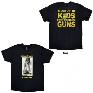 Pearl Jam Unisex T-Shirt: Choices (Black) (Back Print) (Medium)