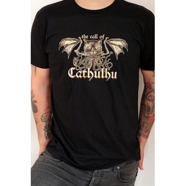 NUCLEAR HOLOCATS - CATHULHU ČERNÉ - T-SHIRT