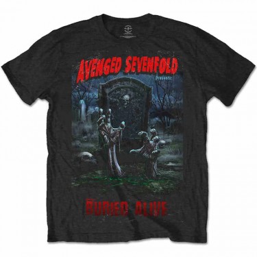 Avenged Sevenfold Unisex T-Shirt: Buried Alive Tour 2012 (Black) (Back Print) (Medium)
