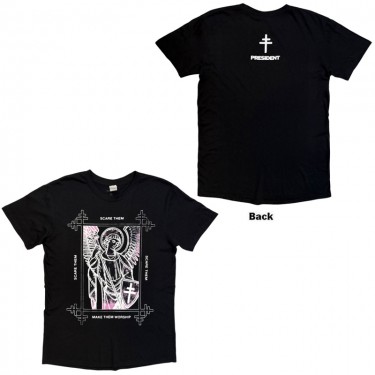 President Unisex T-Shirt: Angel (Black) (Back Print) (Medium)