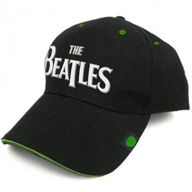 The Beatles Unisex Baseball Cap: Drop T Logo Sandwich Peak (Black) (Badge)