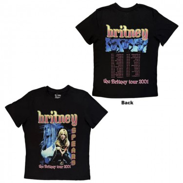 Britney Spears Ladies T-Shirt: Britney Tour (Black) (Back Print) (Small)
