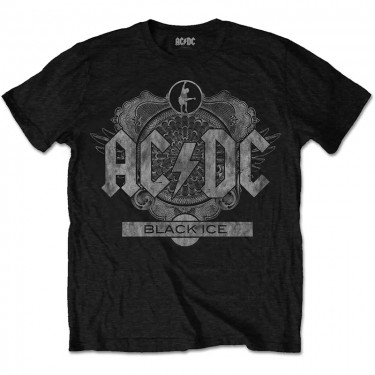 AC/DC Unisex T-Shirt: Black Ice (Black) (Large)