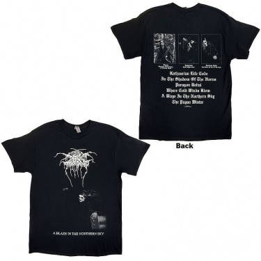 Darkthrone Unisex T-Shirt: A Blaze In The Northern Sky (Black) (Back Print) (X-Large)