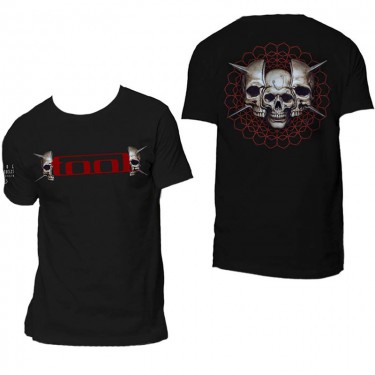 Tool Unisex T-Shirt: Skull Spikes (Back & Sleeve Print) (Small)