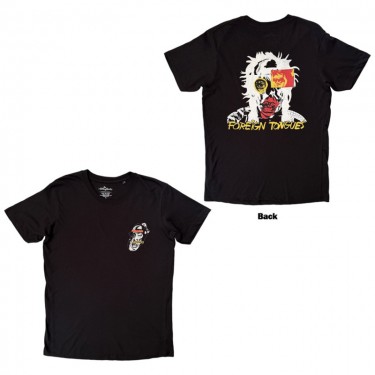 The Rolling Stones Unisex T-Shirt: Foreign Tongues Pocket Logo (Black) (Back Print) (Large)