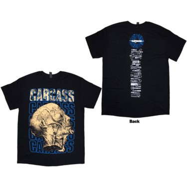 Carcass Unisex T-Shirt: Necro Head (Black) (Back Print) (Large)