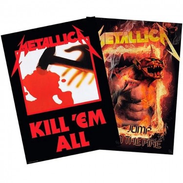 2x PLAKÁT 65 - METALLICA KILL EM/FIRE GUY - 52 X 38 CM