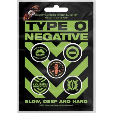Type O Negative Button Badge Pack: Slow, Deep & Hard