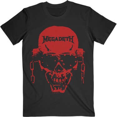 Megadeth Unisex T-Shirt: Vic Hi-Contrast Red (Small)