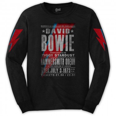 David Bowie - Hammersmith Odeon (Arm Print) - Long Sleeved Unisex T-shirt (Medium)