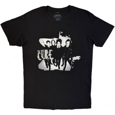 The Cure Unisex Premium Carbon T-Shirt: 40 Years Band Photo (Black) (Large)