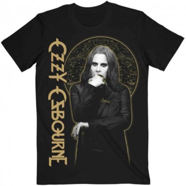 Ozzy Osbourne Unisex T-Shirt: Patient No. 9 Gold Graphic (Large)