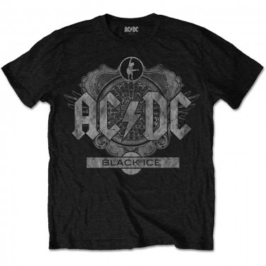 AC/DC Unisex T-Shirt: Black Ice (Black) (X-Large)