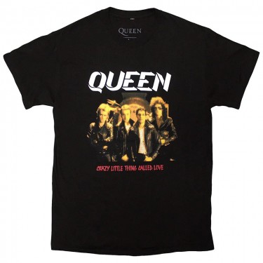Queen Unisex T-Shirt: Crazy Little Thing (Black) (Large)