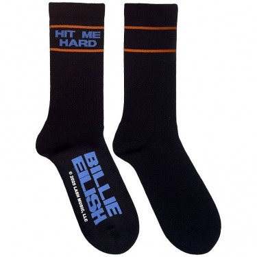 Billie Eilish Unisex Terry Socks: Hit Me Hard & Soft (Black) (UK Size 7 - 11) Billie Eilish Unisex Terry Socks: Hit Me Hard & Soft (Black) (UK Size 7 - 11)