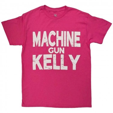Machine Gun Kelly Unisex T-Shirt: Embers Logo (Pink) (Medium)