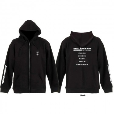 ATEEZ Unisex Zipped Hoodie: Fellowship Tour Euro (Back Print) (Small)