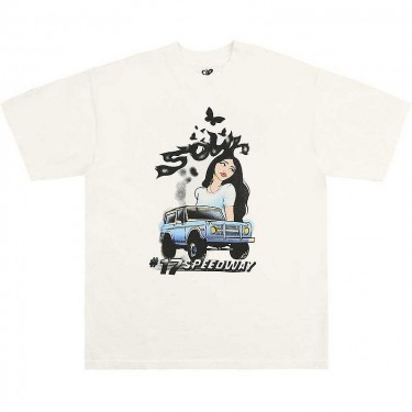 Olivia Rodrigo Unisex T-Shirt: Sour Airbrush (Natural) (Ex-Tour) (Medium)