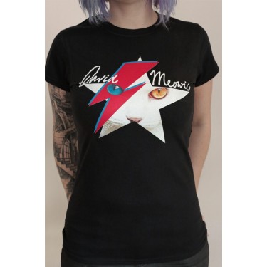 NUCLEAR HOLOCATS - DAVID MEOWIE ČERNÉ - T-SHIRT (LADIES)