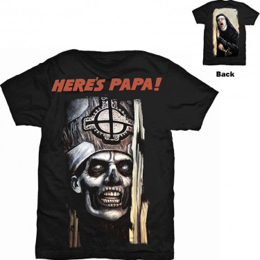 Ghost Unisex T-Shirt: Here's Papa (Back Print) (X-Large)