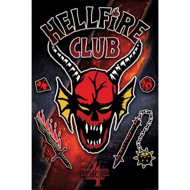 plakát 710 - Stranger Things 4 - Hellfire Club Emblem Rift - 61 X 91,5 CM