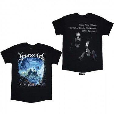 Immortal Unisex T-Shirt: At The Heart Of Winter (Black) (Back Print) (Large)