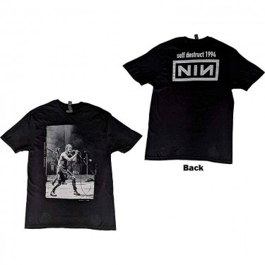 Nine Inch Nails Unisex T-Shirt: Self Destruct '94 (Black) (Back Print) (Large)