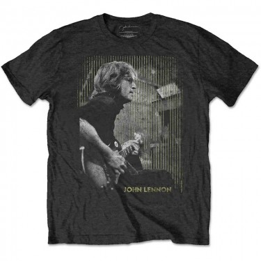 John Lennon Unisex T-Shirt: Gibson (Black) (Medium)