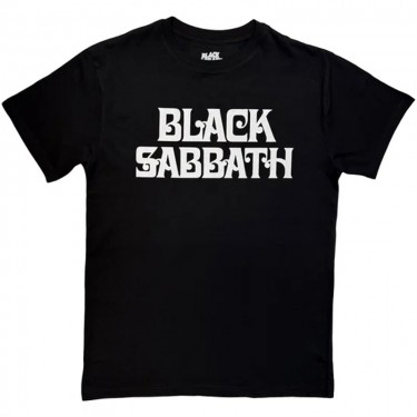 Black Sabbath Unisex T-Shirt: Curly Logo Mono (Black) (2X-Large)