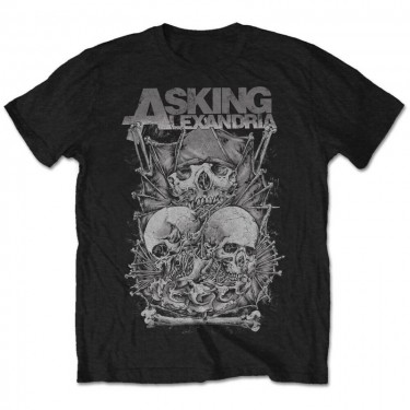 Asking Alexandria Unisex T-Shirt: Skull Stack (Retail Pack) (Large)