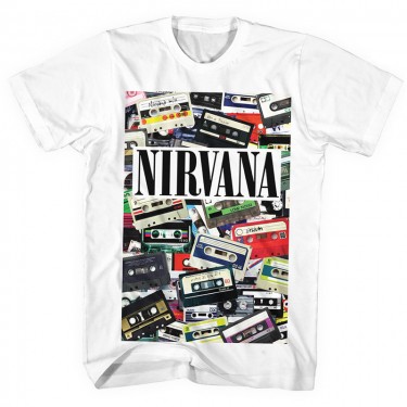 Nirvana Unisex Tee: Cassettes (Small) - T-shirt (Small)