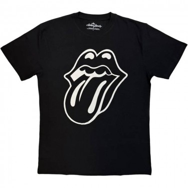 The Rolling Stones Unisex T-Shirt: Classic Tongue Mono (Black) (X-Large)