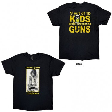 Pearl Jam Unisex T-Shirt: Choices (Black) (Back Print) (Large)