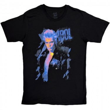 Billy Idol Unisex T-Shirt: Blue Profile (Black)