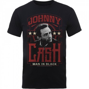 Johnny Cash Unisex T-Shirt: Man In Black - Black