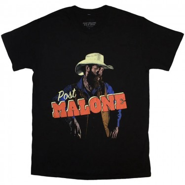 Post Malone Unisex T-Shirt: Cowboy (Black) (X-Large)