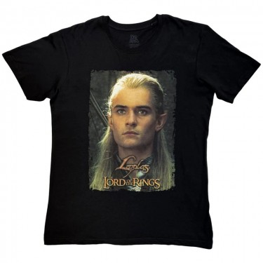 Lord Of The Rings Unisex T-Shirt: Legolas Sun Gleam Homage (Black) (Large)