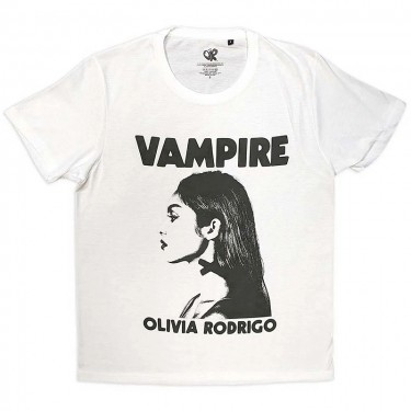 Olivia Rodrigo Unisex T-Shirt: Vampire (White) (X-Large)